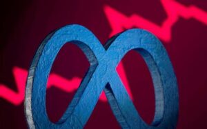 FILE PHOTO A 3D printed Facebooks new rebrand logo Meta is seen in front of di