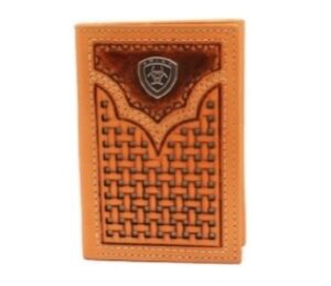 ariat wallet ariat trifold basket weave leather