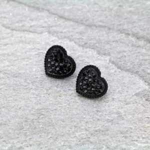 earring heart stone stud posts