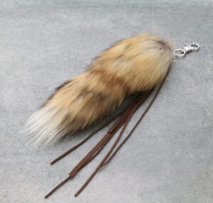 key chain bag charm fur tail w leather tassel 13