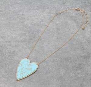 necklace tq gd heart stone pendant