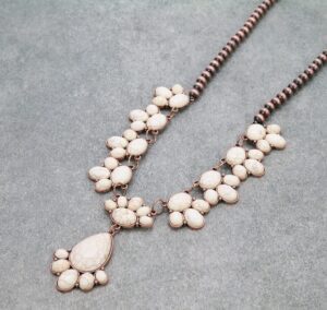 necklace western copper teardrop nat semi stone w