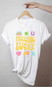 shirt wms feeling lucky white