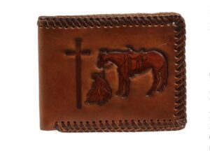 wallet nocona kneeling cowboy leather bifold