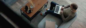 remote working home laptop man daniilvolkov adobe