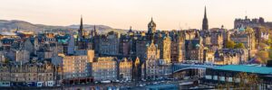 Scotland Edinburgh city panorama adobe