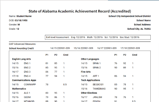 Damaged School Transcripts