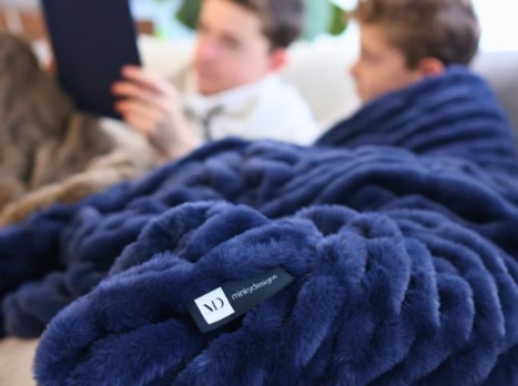 blue throw blanket